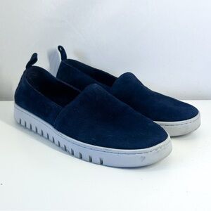 Vionic Navy Suede Uptown A-Line Slip On Loafer Sneakers Size 8.5